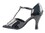 Very Fine 6016(1608) Ladies Dance Shoes, Black Sparkle/Black Patent, 2" Thick Cuban Heel, Size 4 1/2