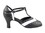 Very Fine 6034 Ladies Latin, Rhythm & Salsa Shoes, Black Leather/White Trim, 2.5" Heel, Size 4 1/2