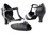 Very Fine 6034 Ladies Latin, Rhythm & Salsa Shoes, Black Leather/White Trim, 2.5" Heel, Size 4 1/2