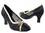 Very Fine 6815 Ladies Dance Shoes, Black Satin/#109 Mesh, 2.5" Heel, Size 4 1/2