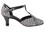 Very Fine 9625(6818) Ladies Dance Shoes, Black Sparklenet/Black Trim, 2.5" Heel, Size 4 1/2