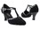 Very Fine 9627 (XY33053) Ladies Cuban heel Shoes, Black Nubuck/Black Trim, 1.3" Heel, Size 4 1/2