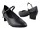 Very Fine C1682 Ladies Dance Shoes, Black Leather Vegan, NJ-1.6" Medium Heel, Size 4 1/2