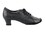 Very Fine CD1119 Split Sole Ladies Dance Shoes, Black Leather, 1.5" Medium Heel, Size 4 1/2