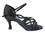 Very Fine CD2088 Ladies Dance Shoes, Black Satin, 2.5" Flare Heel, Size 4 1/2