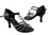 Very Fine CD2806 Ladies Dance Shoes, Black Satin, 2.5" Flare Heel, Size 4 1/2