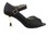 Very Fine CD3005 Ladies Dance Shoes, Black Stardust, 2.5" Gold Plated Flare Heel, Size 4 1/2