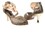 Very Fine CD3008 Ladies Dance Shoes, Brown Snake, 2.5" Gold Plated Flare Heel, Size 4 1/2