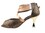 Very Fine CD3008 Ladies Dance Shoes, Brown Snake, 2.5" Gold Plated Flare Heel, Size 4 1/2