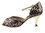 Very Fine CD3009 Ladies Dance Shoes, Brown Leopard, 2.5" Gold Plated Flare Heel, Size 4 1/2