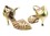Very Fine CD3012 Ladies Dance Shoes, Beige Satin/Gold, 2.5" Gold Plated Flare Heel, Size 4 1/2