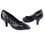 Very Fine CD5501 Ladies Dance Shoes, Black Leather, 1.1" Cuban Heel, Size 4 1/2