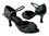Very Fine CD6043 Ladies Dance Shoes, Black Leather, 2.5" Flare Heel, Size 4 1/2
