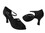 Very Fine CD6100 Ladies Dance Shoes, Black Satin, 2.5" Flare Heel, Size 4 1/2