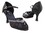 Very Fine CD6801 Ladies Dance Shoes, Black Satin, 2.5" Flare Heel, Size 4 1/2
