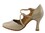 Very Fine PP201 Ladies Standard & Smooth Shoes, Beige Leather, 2.5" Spool Heel (PG), Size 4 1/2