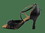 Very Fine S1001 Ladies Dance Shoes, Black Leather, 2.5" Spool Heel (PG), Size 4 1/2