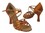 Very Fine S9216 Ladies Cuban heel Shoes, Copper Tan Satin, 2.5" Spool Heel (PG), Size 4 1/2