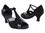 Very Fine S9275 Ladies Latin, Rhythm & Salsa Shoes, Black Nubuck & Black Patent, MTXZ-2" Cuban, Size 4 1/2