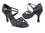 Very Fine SERA1605 Ladies Latin, Rhythm & Salsa Shoes, Black Satin/Black Mesh, 2.5" Heel, Size 4 1/2