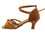 Very Fine SERA6005 Ladies Cuban heel Shoes, Dark Tan Satin, 1.2" Cuban Heel, Size 5
