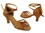 Very Fine SERA6005 Ladies Cuban heel Shoes, Dark Tan Satin, 1.2" Cuban Heel, Size 5
