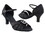 Very Fine SERARhinestone1131 Ladies Latin, Rhythm & Salsa Shoes, Black Satin, 2.5" Heel, Size 4 1/2