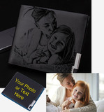 Muka Custom Wallet Engraved, Personalized Photo Wallet, Bifold Wallet for Dad, Husband, Personalized Gifts