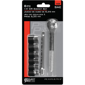 Project Pro 1409 8 pc. 1/4" Drive SAE Socket Set