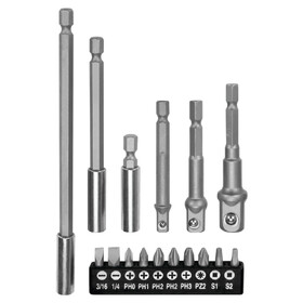 Project Pro 1523 16 pc. Drill Adapter & Bit Set