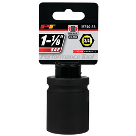 Performance Tool M740-36 3/4" Drive 1-1/8" 6pt Impact Socket