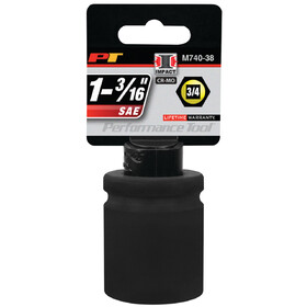 Performance Tool M740-38 3/4" Drive 1-3/16" 6pt Impact Socket