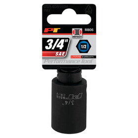 Performance Tool M806 1/2" Drive 3/4" 6pt Impact Socket