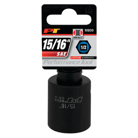Performance Tool M809 1/2" Drive 15/16" 6pt Impact Socket