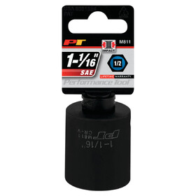 Performance Tool M811 1/2" Drive 1-1/16 6pt Impact Socket