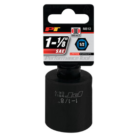 Performance Tool M812 1/2" Drive 1-1/8" 6pt Impact Socket