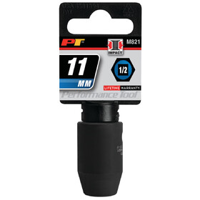 Performance Tool M821 1/2" Drive 11mm 6pt Impact Socket