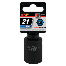 Performance Tool M831 1/2" Drive 21mm 6pt Impact Socket