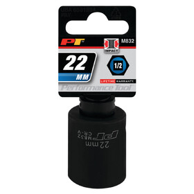 Performance Tool M832 1/2" Drive 22mm 6pt Impact Socket