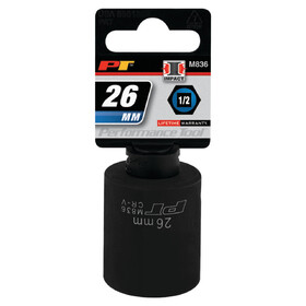 Performance Tool M836 1/2" Drive 26mm 6pt Impact Socket