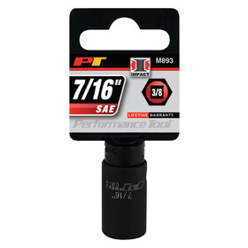 Performance Tool M893 3/8" Drive 7/16" 6pt Impact Socket