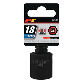 Performance Tool M918 3/8" Drive 18mm 6pt Impact Socket