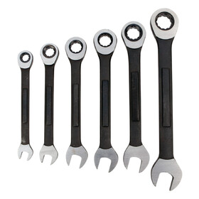 Performance Tool W1166 6 pc. SAE Black Ratcheting Wrench Set