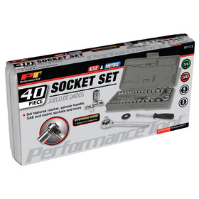 Performance Tool W1173 40 pc. 1/4" & 3/8" Drive Socket Set