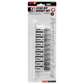 Performance Tool W1178 9 pc. Star Bit Socket Set