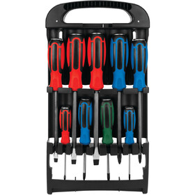 Performance Tool W1742 9 pc. Go-Thru Screwdriver Set with Rack