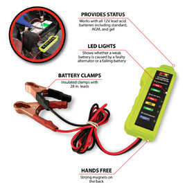 Performance Tool W2980 LED Battery Tester