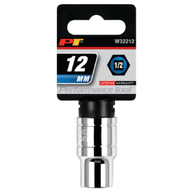 Performance Tool W32212 1/2" Drive 12mm 6pt Socket