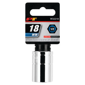 Performance Tool W32218 1/2" Drive 18mm 6pt Socket