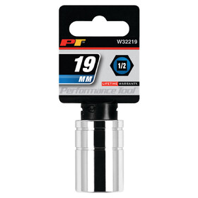 Performance Tool W32219 1/2" Drive 19mm 6pt Socket